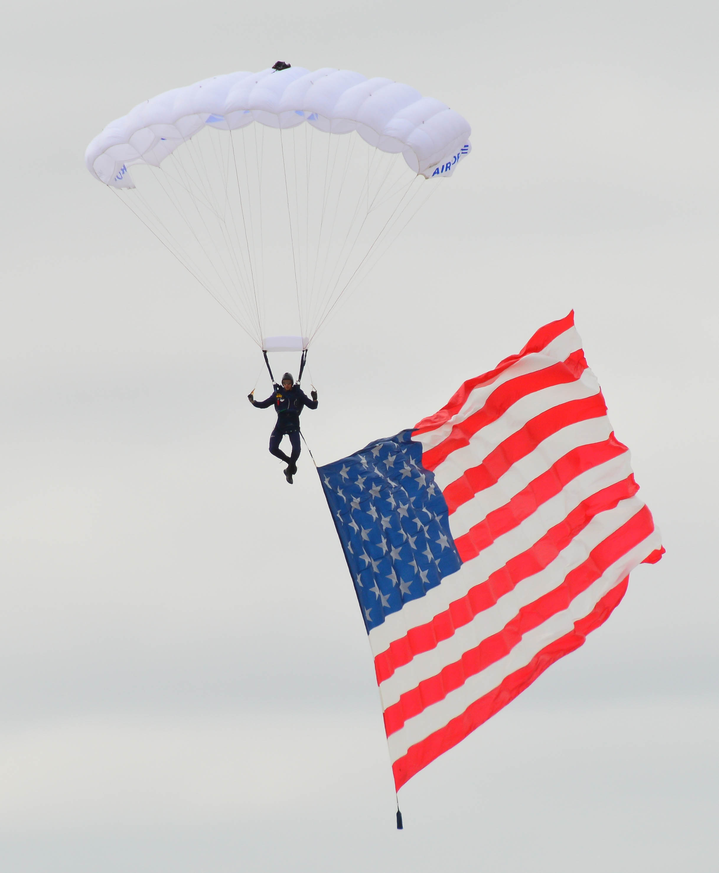 Wings of Blue skydiver opening the show